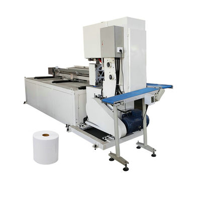 Mesin pemotong kertas toilet roll band Industrial Saw 15KW 15-30cut/min Otomatis penuh