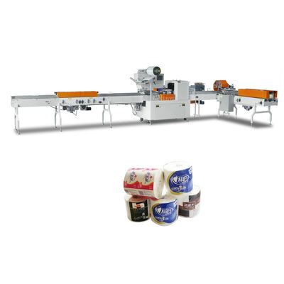 Otomatis Toilet Tissue Paper Single Roll Packing Machine PLC Adjustable Size