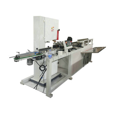 100 potong / Min Band Saw Toilet Paper Roll Mesin Pemotong penuh otomatis