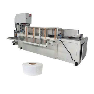 Otomatis Maxi Toilet Paper Tissue Roll Band Saw Cutting Machine Diameter besar 150-300mm disesuaikan