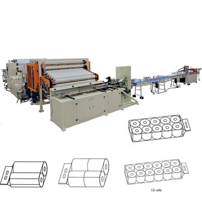 12 Rolls Bundle Lamination kecil Toilet Tissue Paper Roll Membuat Mesin Produksi Line
